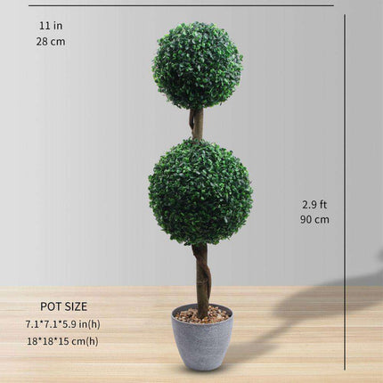 Oxford Faux Potted Boxwood Topiary Plant 3'