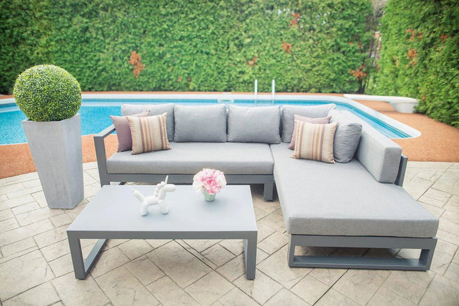 Oasis 3-Piece Aluminum Outdoor Sectional