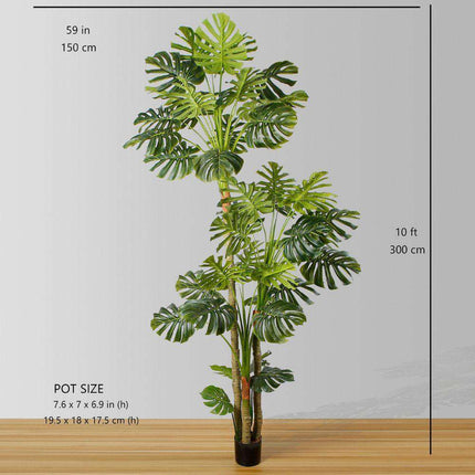 Pablo Artificial Monstera Potted Plant 10'