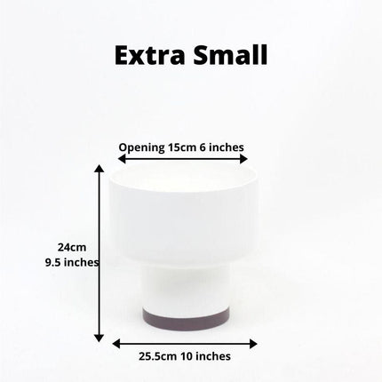 Perla - White Bamboo Mid-Century Mushroom Planter