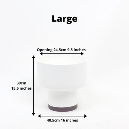 Perla - White Bamboo Mid-Century Mushroom Planter