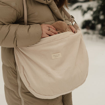 Sac Croissant en Corduroy - Bandoulière Ajustable & Fermeture Éclair
