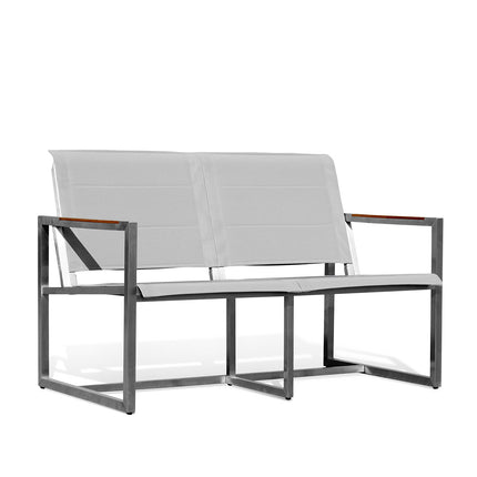 Pine Stainless Steel & Teak Outdoor Sling Loveseat