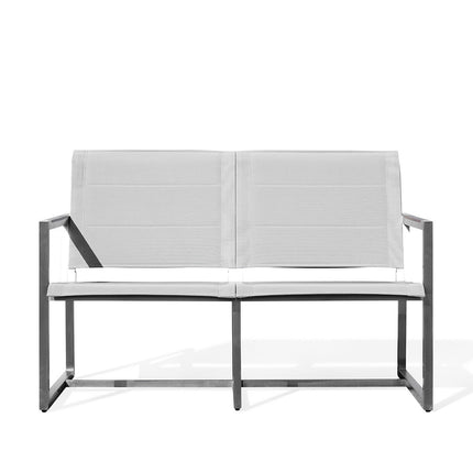 Pine Stainless Steel & Teak Outdoor Sling Loveseat