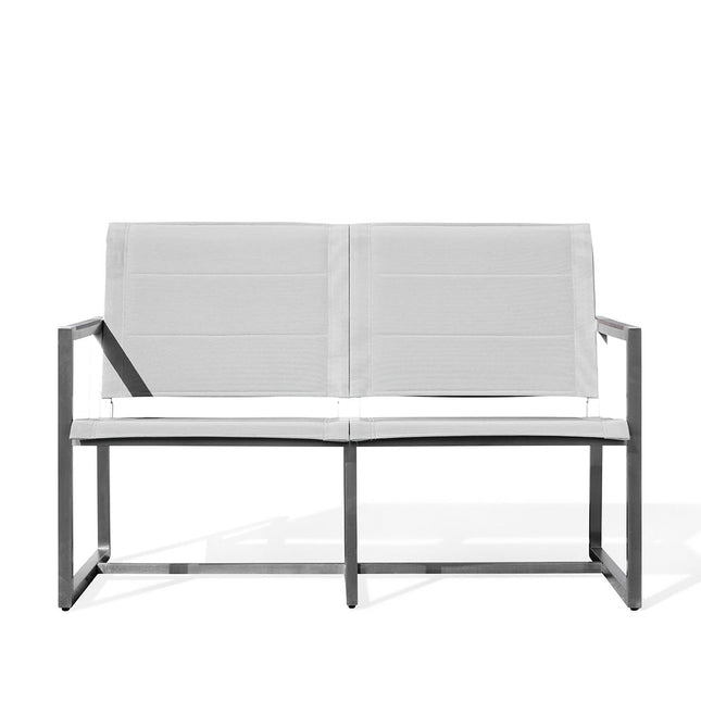 Pine Stainless Steel & Teak Outdoor Sling Loveseat