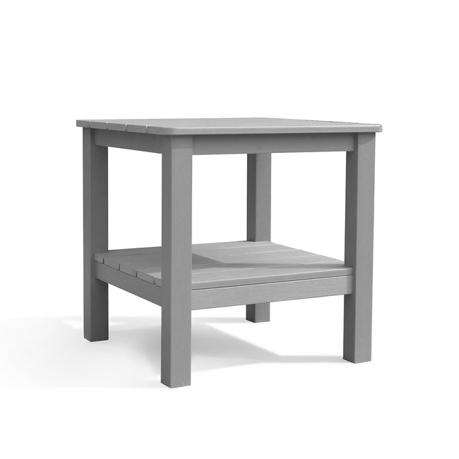 Polymer Outdoor End Table with Shelf
