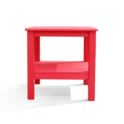 Polymer Outdoor End Table with Shelf