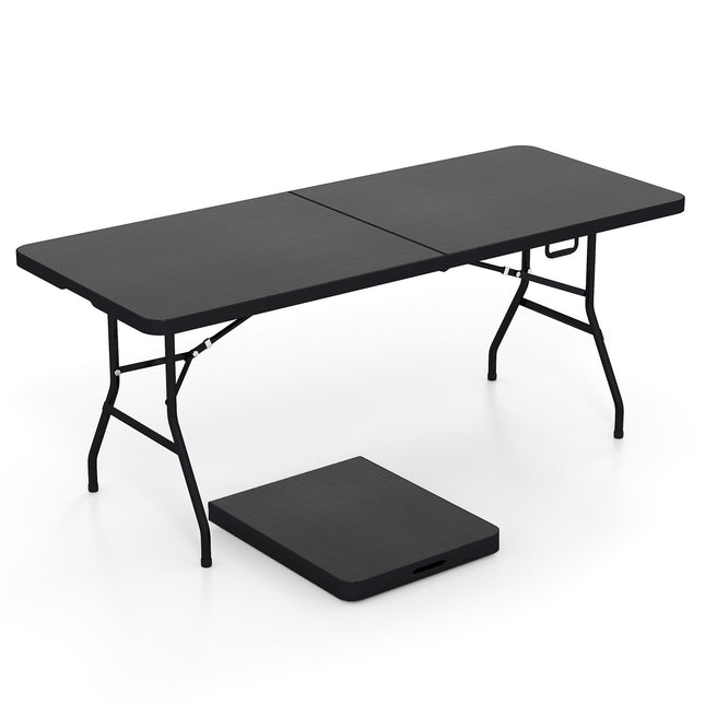 Portable Folding Camping Table with Carrying Handle-Black