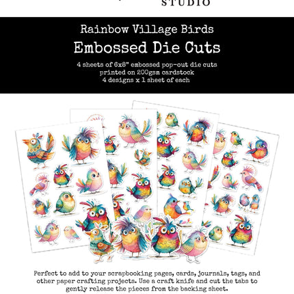 Rainbow Village Birds Embossed Die Cuts 35350