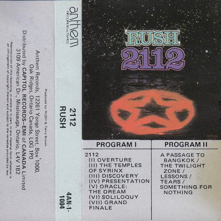 Rush – 2112 - Cassette