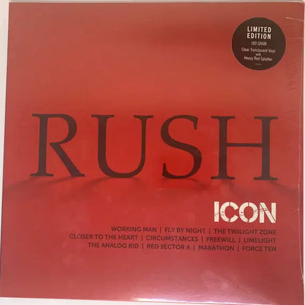 Rush – ICON - Limited Edition, Clear Translucent With Heavy Red Splatter, Rare