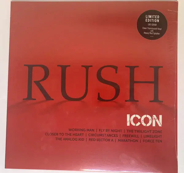 Rush – ICON - Limited Edition, Clear Translucent With Heavy Red Splatter, Rare