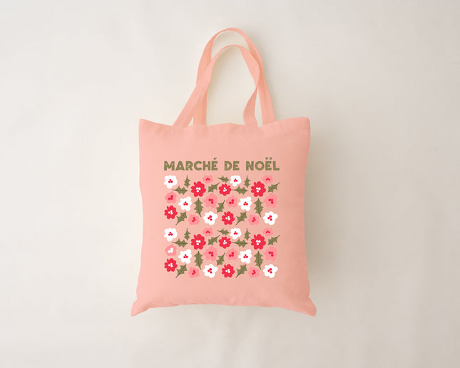 Sac réutilisable rose - Marché de Noël