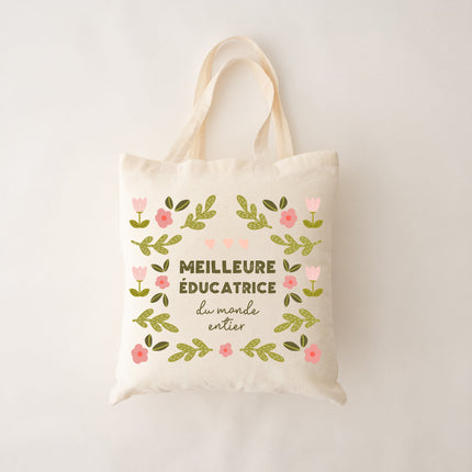 Sac réutilisable - meilleure éducatrice du monde entier