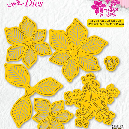 Nellie's Choice Shape Die - Christmas - Poinsettia With Stamen