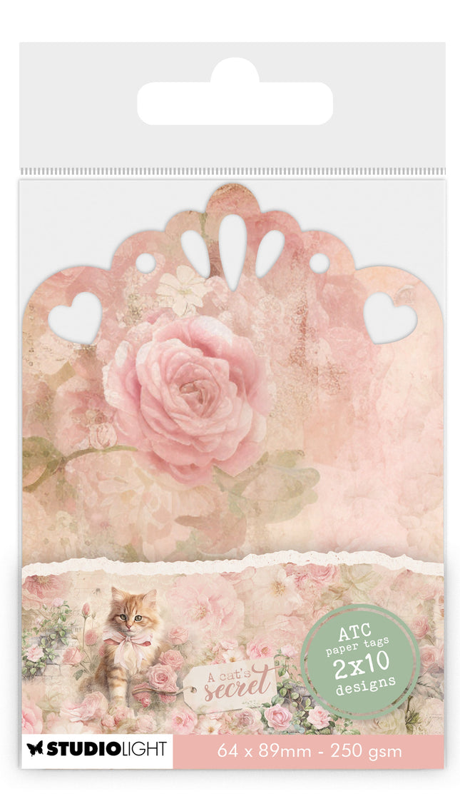 SL Tags ATC, 250 gsm Paper A Cat's Secret 20 Pieces