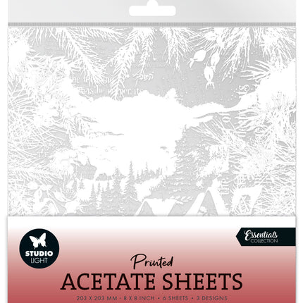 SL Acetate Sheet Snowy Town, Pine & Verses Essentials 6 SH