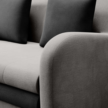 Ario Condo Style 2 Seater Storage Sleeper Sofa - Light Grey/Charcoal