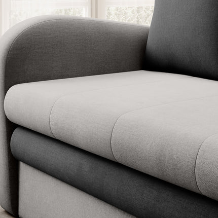 Ario Condo Style 2 Seater Storage Sleeper Sofa - Light Grey/Charcoal