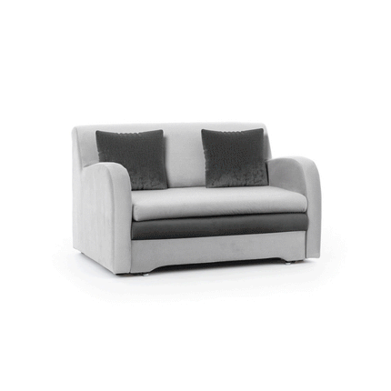 Ario Condo Style 2 Seater Storage Sleeper Sofa - Light Grey/Charcoal