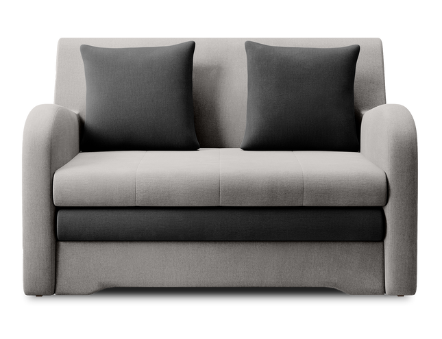 Ario Condo Style 2 Seater Storage Sleeper Sofa - Light Grey/Charcoal