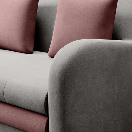 Ario Condo Style 2 Seater Storage Sleeper Sofa - Grey/Blush