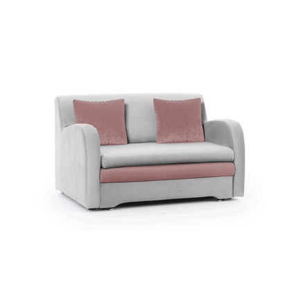 Ario Condo Style 2 Seater Storage Sleeper Sofa - Grey/Blush