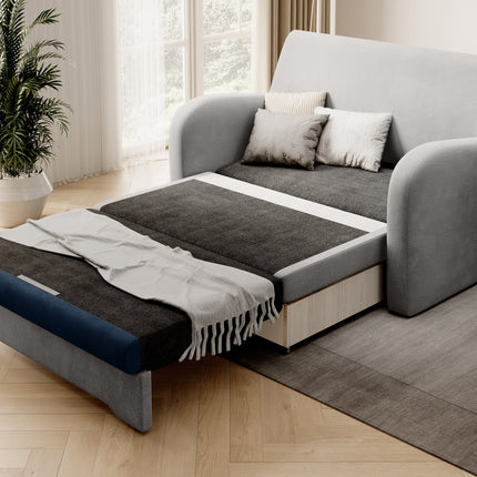 Ario Condo Style 2 Seater Storage Sleeper Sofa - Grey/Navy