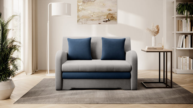 Ario Condo Style 2 Seater Storage Sleeper Sofa - Grey/Navy