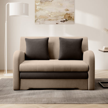 Ario Condo Style 2 Seater Storage Sleeper Sofa - Beige/Brown