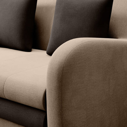 Ario Condo Style 2 Seater Storage Sleeper Sofa - Beige/Brown