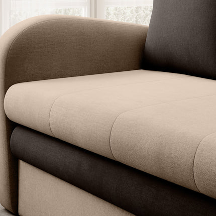 Ario Condo Style 2 Seater Storage Sleeper Sofa - Beige/Brown