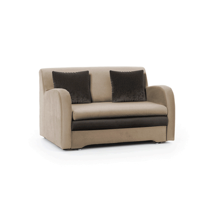 Ario Condo Style 2 Seater Storage Sleeper Sofa - Beige/Brown
