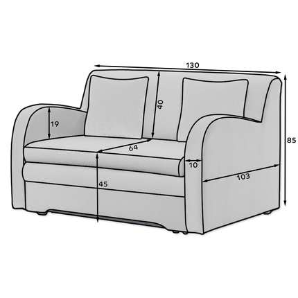 Ario Condo Style 2 Seater Storage Sleeper Sofa - Beige/Brown