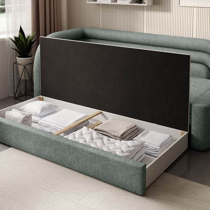 Fabillo Storage Sleeper Sofa - Moss Green