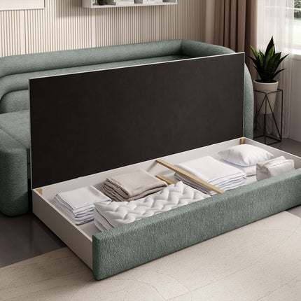Fabillo Storage Sleeper Sofa - Moss Green