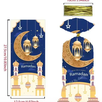 Eid Mubarak Plastic Bags - Twist Tieso
