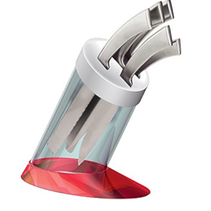 Ensemble de cinq couteaux avec support -  Bugatti - Glamour (GLNU-0219)