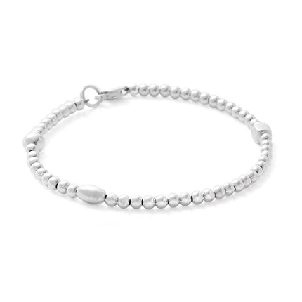 Silver Bead Bracelet on Wire