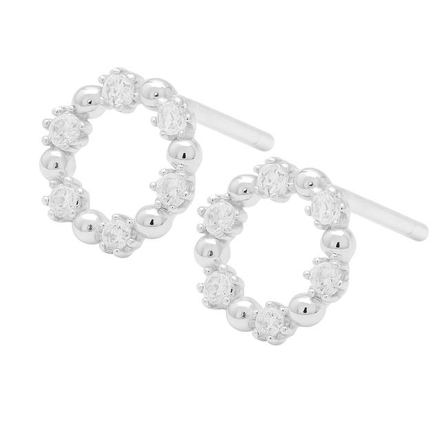 Silver Circlet Stud Earrings