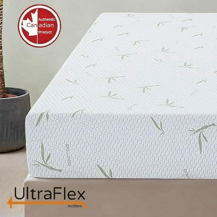 UltraFlex SolidSleep- Canadian-Made FIRM Gel Infused Reversible Comfort With Pressure Relief, Cooling Technology, Bamboo Cover, CertiPUR-US® Certified Foam (Made in Canada)