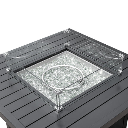 Aluminum Propane 42" Square Outdoor Fire Pit Table
