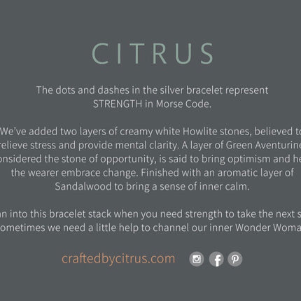 Strength Morse Code Bracelet Stack