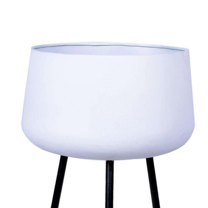 Tara - White Planter With Black Legs