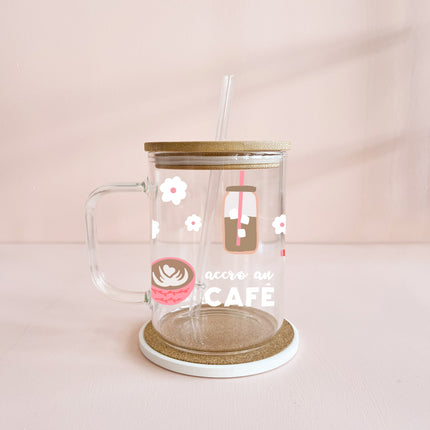 Tasse boho 17oz - accro au café