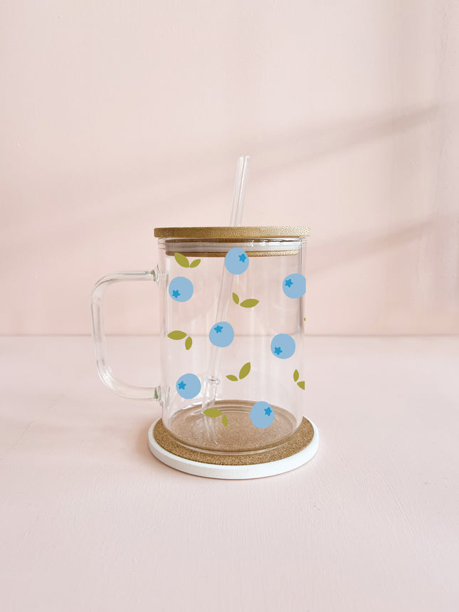 Tasse boho 17oz - bleuets