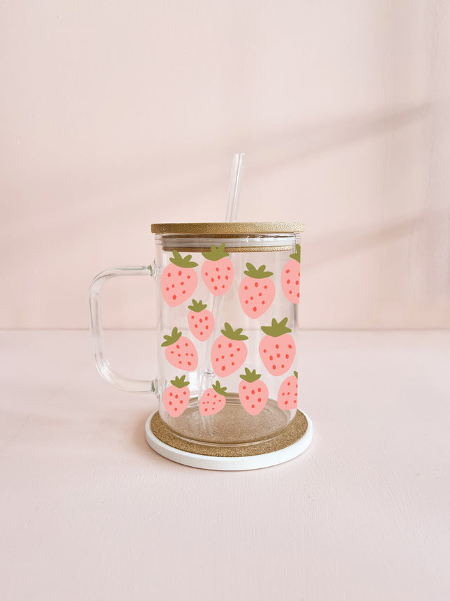 Tasse boho 17oz - champ de fraises