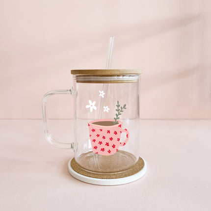 Tasse boho 17oz - tasse de café rose