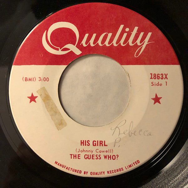 The Guess Who? – His Girl -  7" Single, 1966 Original!