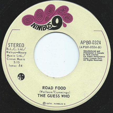 The Guess Who – Clap For The Wolfman / Road Food - 7" Single - 1974